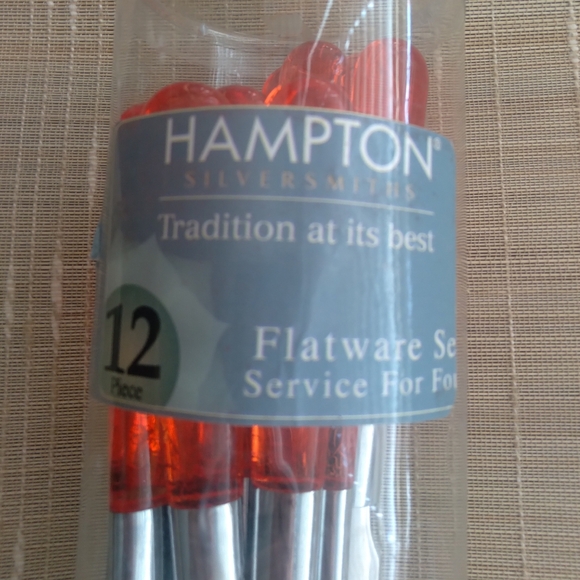 Hampton Silversmiths Flatware Set with Orange Handles - Picture 3 of 4